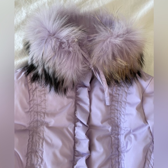 NWOT Les Copains Lavender Down Jacket with Removable Fur Collar Size 42/6 - Picture 5 of 13